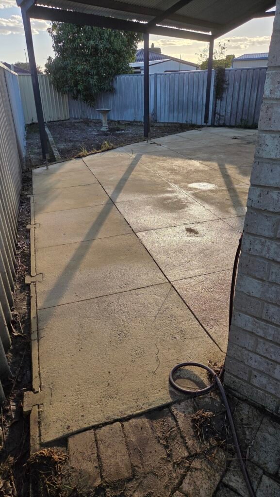Concrete patio after pressure cleaning in Perth